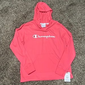 Champion hooded lightweight sweatshirt.